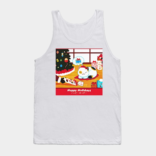 Cat Sushi Christmas design Tank Top by Ch4rg3r